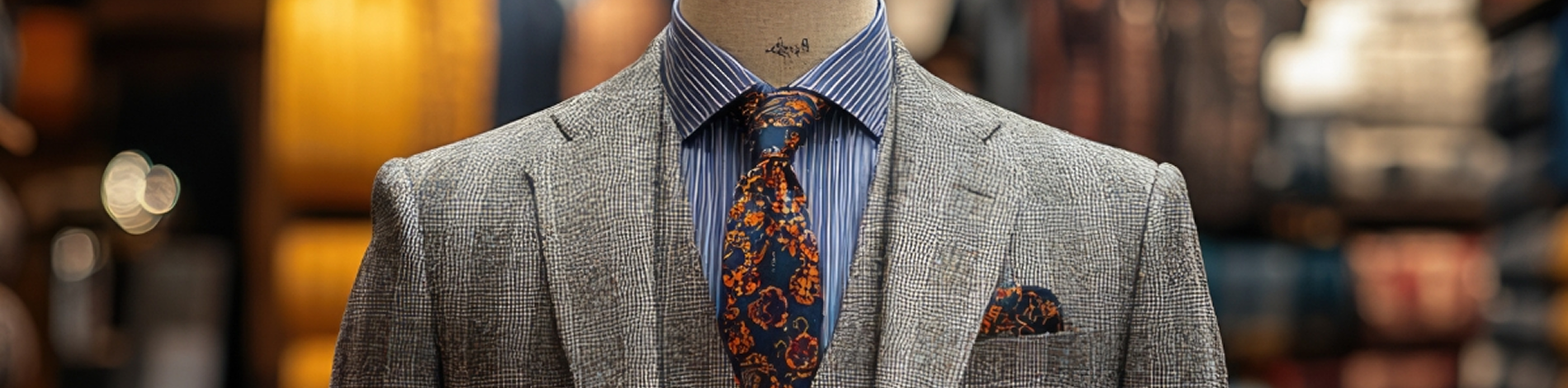 Grey Plaid Three-Piece Suit Banner-Jyntrava